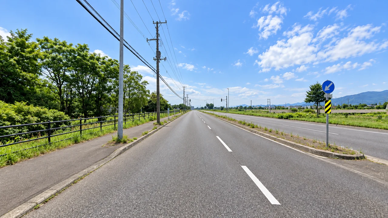 長い直線は、帰りの分も残して走る・折り返し後の新川通を進む(AI生成の参考イメージ)